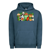 Pigment Midnight Navy panda coffee cups Urban Hoodie - Zillion Design Studio