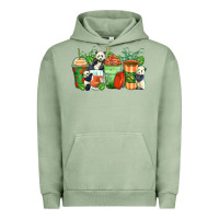 Pigment Oil Green panda coffee cups Urban Hoodie - Zillion Design Studio