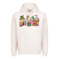 Pale Pink pink gingerbread coffee cups Premium Hoodie - Zillion Design Studio