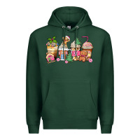 Sports Green pink gingerbread coffee cups Premium Hoodie - Zillion Design Studio