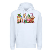 White pink gingerbread coffee cups Premium Hoodie - Zillion Design Studio