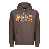 Coffee pink gingerbread coffee cups Premium Hoodie - Zillion Design Studio