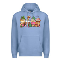 Colony Blue pink gingerbread coffee cups Premium Hoodie - Zillion Design Studio