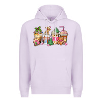 Lilac pink gingerbread coffee cups Premium Hoodie - Zillion Design Studio