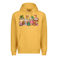 Mustard pink gingerbread coffee cups Premium Hoodie - Zillion Design Studio