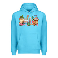 Ocean Blue pink gingerbread coffee cups Premium Hoodie - Zillion Design Studio