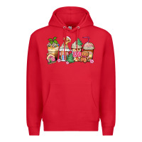 Red pink gingerbread coffee cups Premium Hoodie - Zillion Design Studio
