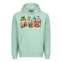 Seafoam pink gingerbread coffee cups Premium Hoodie - Zillion Design Studio