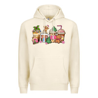 Tofu pink gingerbread coffee cups Premium Hoodie - Zillion Design Studio