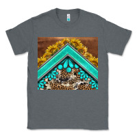 Charcoal Heather western  sunflower turquise gemstone  tumbler Classic Tee - BarkalooDesign