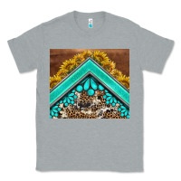 Heather Grey western  sunflower turquise gemstone  tumbler Classic Tee - BarkalooDesign