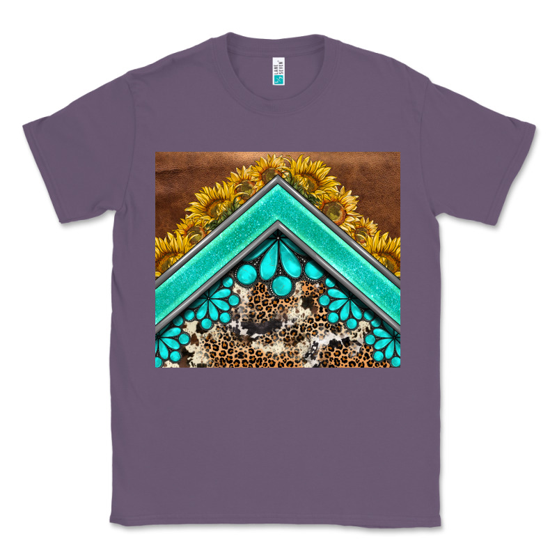 Western  Sunflower Turquise Gemstone  Tumbler Classic Tee by BarkalooDesign | Teevron