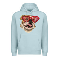 Blue Mist english bulldog with love glass Premium Hoodie - RanaPortraitStore