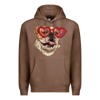 Chestnut english bulldog with love glass Premium Hoodie - RanaPortraitStore