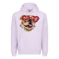 Lilac english bulldog with love glass Premium Hoodie - RanaPortraitStore