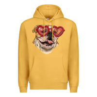 Mustard english bulldog with love glass Premium Hoodie - RanaPortraitStore