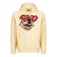 Pina Colada english bulldog with love glass Premium Hoodie - RanaPortraitStore