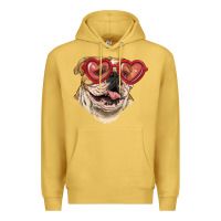 Antique Gold english bulldog with love glass Premium Hoodie - RanaPortraitStore