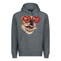 English Bulldog With Love Glass Premium Hoodie | Teevron