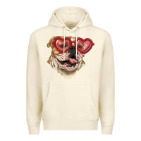 Sandshell english bulldog with love glass Premium Hoodie - RanaPortraitStore