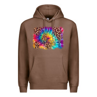 Chestnut leopard tie dye background Premium Hoodie - Zillion Design Studio