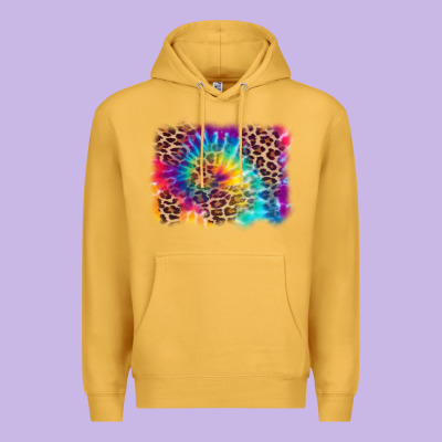 Leopard Tie Dye Background Premium Hoodie Designed By Zillion Design Studio
