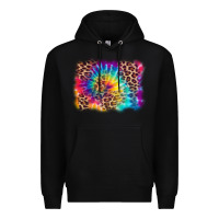 Black leopard tie dye background Premium Hoodie - Zillion Design Studio