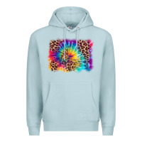 Blue Mist leopard tie dye background Premium Hoodie - Zillion Design Studio
