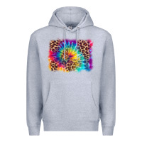 Heather Grey leopard tie dye background Premium Hoodie - Zillion Design Studio