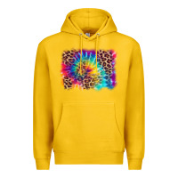 Lemon leopard tie dye background Premium Hoodie - Zillion Design Studio