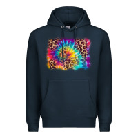 Navy leopard tie dye background Premium Hoodie - Zillion Design Studio