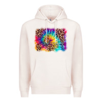 Pale Pink leopard tie dye background Premium Hoodie - Zillion Design Studio