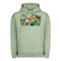 Pigment Oil Green koala coffee cups Urban Hoodie - Zillion Design Studio