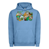 Pigment Pebble Blue koala coffee cups Urban Hoodie - Zillion Design Studio