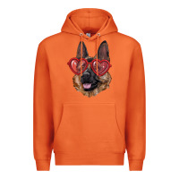 Carrot german shepherd with love glasses Premium Hoodie - RanaPortraitStore