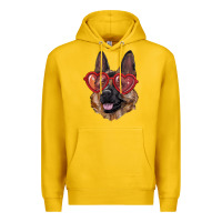Lemon german shepherd with love glasses Premium Hoodie - RanaPortraitStore