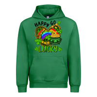 Emerald Happy Go Lucky Pot Of Gold And Rainbow Heart Urban Hoodie - RanaPortraitStore