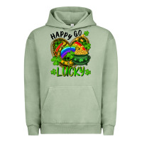Pigment Oil Green Happy Go Lucky Pot Of Gold And Rainbow Heart Urban Hoodie - RanaPortraitStore