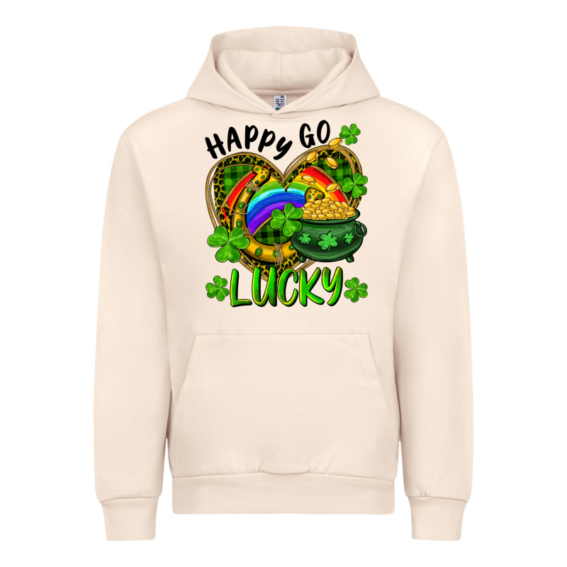 Happy Go Lucky Pot Of Gold And Rainbow Heart Urban Hoodie by RanaPortraitStore | Teevron