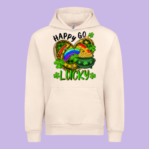 Happy Go Lucky Pot Of Gold And Rainbow Heart Urban Hoodie Designed By Ranaportraitstore