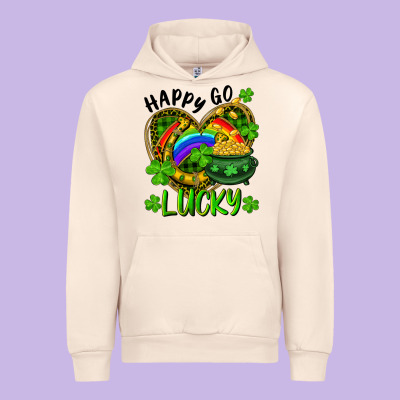 Urban Hoodie Happy Go Lucky Pot Of Gold And Rainbow Heart