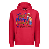 Cardinal flip flops fireworks and freedom Premium Hoodie - texasbilliewilder