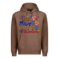 Chestnut flip flops fireworks and freedom Premium Hoodie - texasbilliewilder