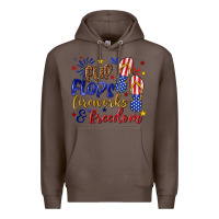 Coffee flip flops fireworks and freedom Premium Hoodie - texasbilliewilder