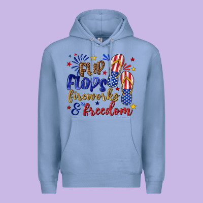 Flip Flops Fireworks And Freedom Premium Hoodie Designed By Texasbilliewilder