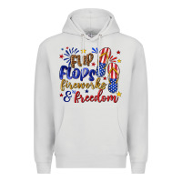 Dove Grey flip flops fireworks and freedom Premium Hoodie - texasbilliewilder