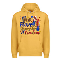 Mustard flip flops fireworks and freedom Premium Hoodie - texasbilliewilder