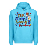 Ocean Blue flip flops fireworks and freedom Premium Hoodie - texasbilliewilder