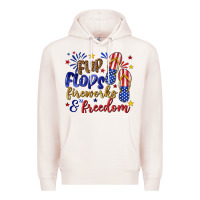 Pale Pink flip flops fireworks and freedom Premium Hoodie - texasbilliewilder
