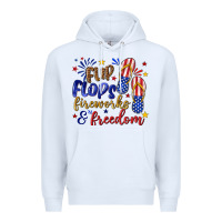 White flip flops fireworks and freedom Premium Hoodie - texasbilliewilder